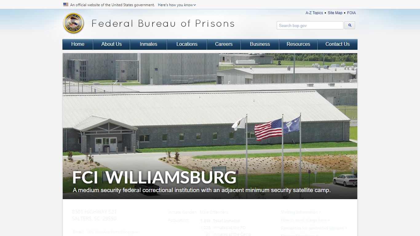 FCI Williamsburg - Federal Bureau of Prisons